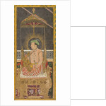 Posthumous portrait of Emperor Jahangir under a canopy; Calligraphy, c. 1650 by Unknown