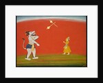 Pradyumna and Samvara fight with maces: Leaf from the 'Large Basohli Bhagavata Purana', c. 1760-1765 by Unknown