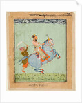 Prince Mathu Singh on a blue horse, c. 1720 by Unknown