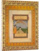 Princess and attendant in trompe l?oeil window, c. 1765 by Aqil Khan