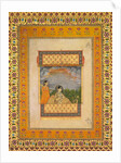 Princess and attendant in trompe l?oeil window, c. 1765 by Aqil Khan