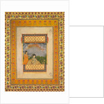 Princess and attendant in trompe l?oeil window, c. 1765 by Aqil Khan