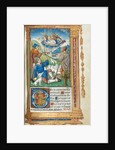 Printed Book of Hours: fol. 36r, Annunciation to the Shepherds, 1510 by Guillaume Le Rouge