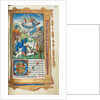 Printed Book of Hours: fol. 36r, Annunciation to the Shepherds, 1510 by Guillaume Le Rouge