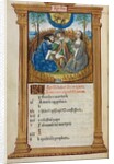 Printed Book of Hours: fol. 5v, April calendar illustration, 1510 by Guillaume Le Rouge