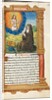 Printed Book of Hours: fol. 90r, St. Bridget in Prayer before an Apparition of Christ, by Guillaume Le Rouge