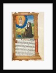 Printed Book of Hours: fol. 90r, St. Bridget in Prayer before an Apparition of Christ, by Guillaume Le Rouge