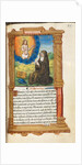Printed Book of Hours: fol. 90r, St. Bridget in Prayer before an Apparition of Christ, by Guillaume Le Rouge