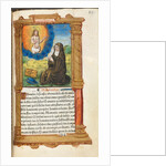 Printed Book of Hours: fol. 90r, St. Bridget in Prayer before an Apparition of Christ, by Guillaume Le Rouge
