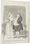 Prostitute Soliciting a Fat, Ugly Man; Young Woman Wringing Her Hands…, 1796-97 by Francisco de Goya
