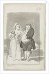 Prostitute Soliciting a Fat, Ugly Man; Young Woman Wringing Her Hands…, 1796-97 by Francisco de Goya