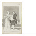 Prostitute Soliciting a Fat, Ugly Man; Young Woman Wringing Her Hands…, 1796-97 by Francisco de Goya