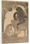 Radha Stroking Krishna's Feet, 1800s by Shri Gobinda Chandra Roy