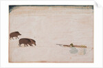 Raja Ram Chand of Amber ? hunting wild boar, c. 1670 by Unknown