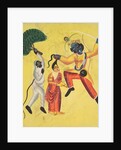 Rama and Hanuman, Holding an Uprooted Tree, Rescues Sita, 1800s by Unknown