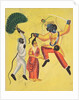 Rama and Hanuman, Holding an Uprooted Tree, Rescues Sita, 1800s by Unknown