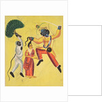 Rama and Hanuman, Holding an Uprooted Tree, Rescues Sita, 1800s by Unknown