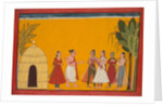 Rama and Sita Being Taken to the Priest to Fix the Wedding Date; page from the Ramayana…, c1700-17 by Unknown