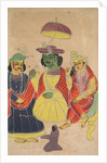 Rama and Sita Enthroned with Lakshmana and Hanuman Attending, 1800s by Unknown
