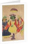 Rama and Sita Enthroned with Lakshmana and Hanuman Attending, 1800s by Unknown