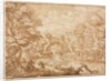 River Landscape with Arched Rock, second half 1600s by Crescenzio di Onofrio