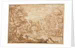 River Landscape with Arched Rock, second half 1600s by Crescenzio di Onofrio