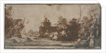 Rocky Inlet with Boats and Buildings, 1600s by Unknown