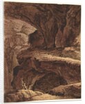 Rocky Landscape with a Cave Chapel, 19th century by Johann Martin von Rohoden (attributed to)