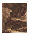 Rocky Landscape with a Cave Chapel, 19th century by Johann Martin von Rohoden (attributed to)