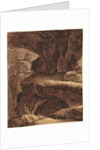 Rocky Landscape with a Cave Chapel, 19th century by Johann Martin von Rohoden (attributed to)