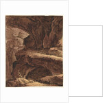 Rocky Landscape with a Cave Chapel, 19th century by Johann Martin von Rohoden (attributed to)