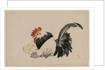 Rooster, Hen, and Chicks, c. 1880s by Shibata Zeshin