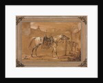 Saddled Arabian Horse in Courtyard, 1820 by Carle Vernet