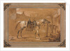Saddled Arabian Horse in Courtyard, 1820 by Carle Vernet