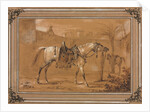 Saddled Arabian Horse in Courtyard, 1820 by Carle Vernet