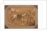 Saddled Arabian Horse in Courtyard, 1820 by Carle Vernet