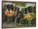 Sakhi Persuades Radha to Meet Krishna, from the 'Lambagraon' Gita Govinda…, c. 1820-1825 by Unknown