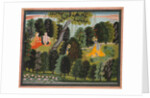 Sakhi Persuades Radha to Meet Krishna, from the 'Lambagraon' Gita Govinda…, c. 1820-1825 by Unknown