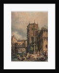Scene on a Canal, first half 1800s by Hippolyte Jean Baptiste Garnerey