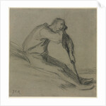 Seated Peasant Resting on a Hoe by Jean-François Millet
