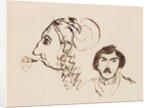 Self-Portrait with Portrait of Delacroix, c. 1845 by George Sand