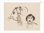 Self-Portrait with Portrait of Delacroix, c. 1845 by George Sand
