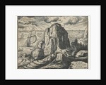 Set of 4 Landscapes: No. 4 - Cliff on the Seashore by Hendrick Goltzius