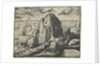 Set of 4 Landscapes: No. 4 - Cliff on the Seashore by Hendrick Goltzius