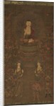 Shakyamuni Triad with the Sixteen Protectors of the Great Wisdom Sutra, 1300s by Unknown