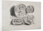 Sheet of Four Antique Medals, 1825 by Eugène Delacroix