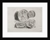 Sheet of Four Antique Medals, 1825 by Eugène Delacroix
