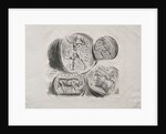 Sheet of Four Antique Medals, 1825 by Eugène Delacroix