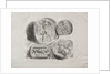 Sheet of Four Antique Medals, 1825 by Eugène Delacroix