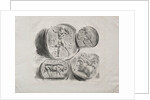 Sheet of Four Antique Medals, 1825 by Eugène Delacroix